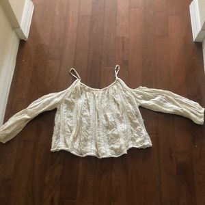 Cream lace Love Sam Cold shoulder top